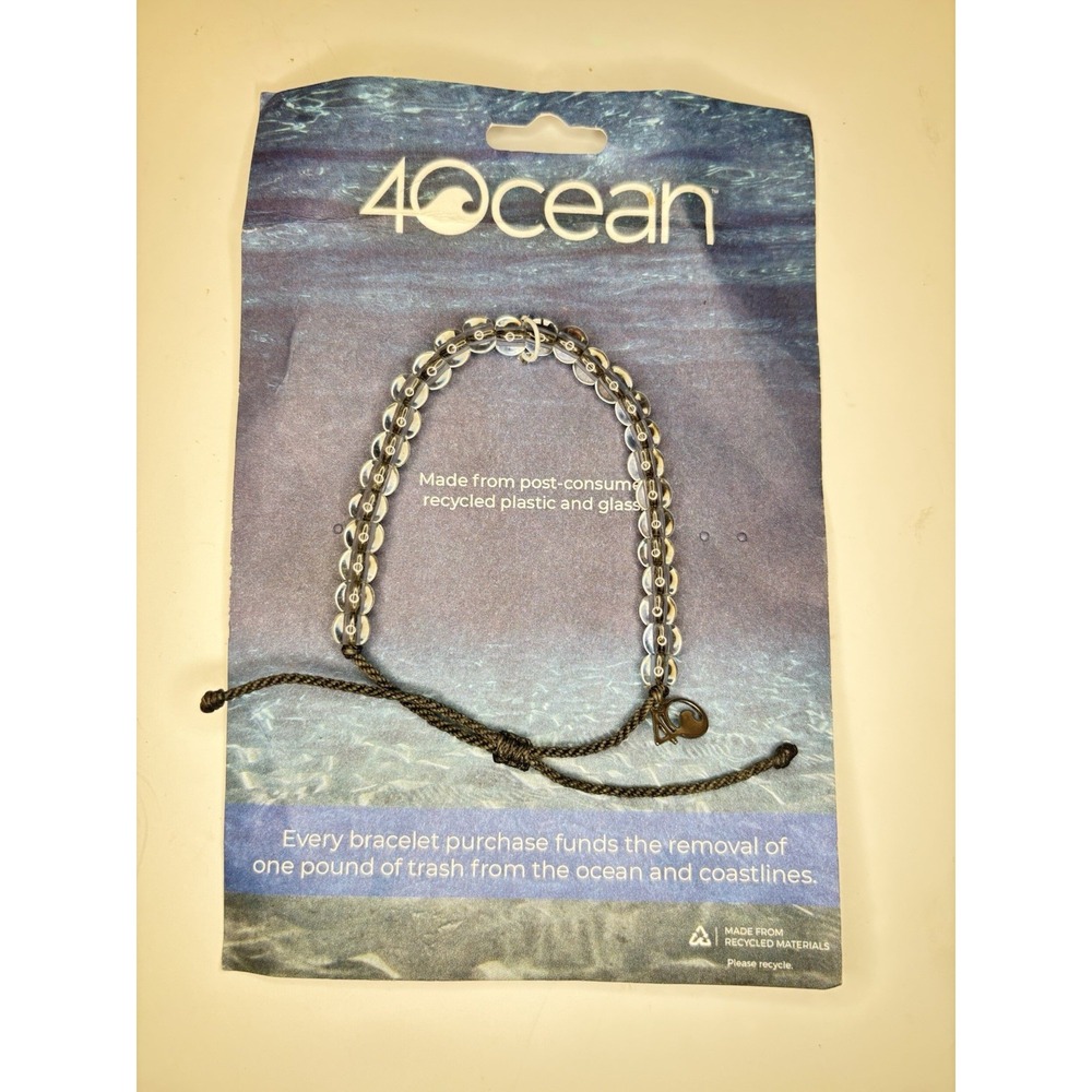 4OCEAN Signature Blue Bracelet Clear Corded Beads Plastic -  4Ocean New